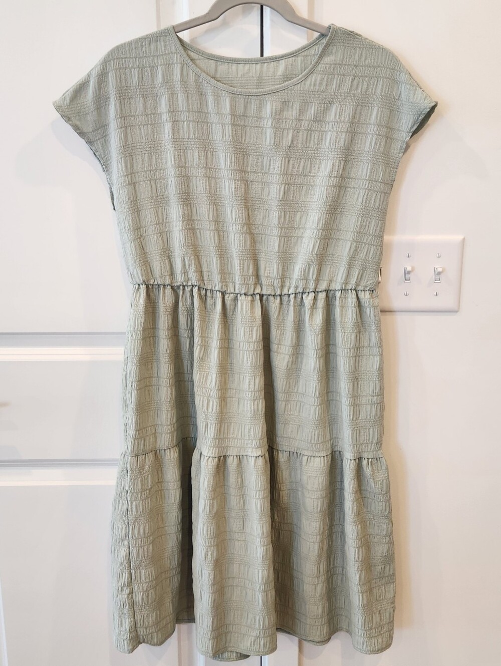 Womens Tiered Dress in Sage Green